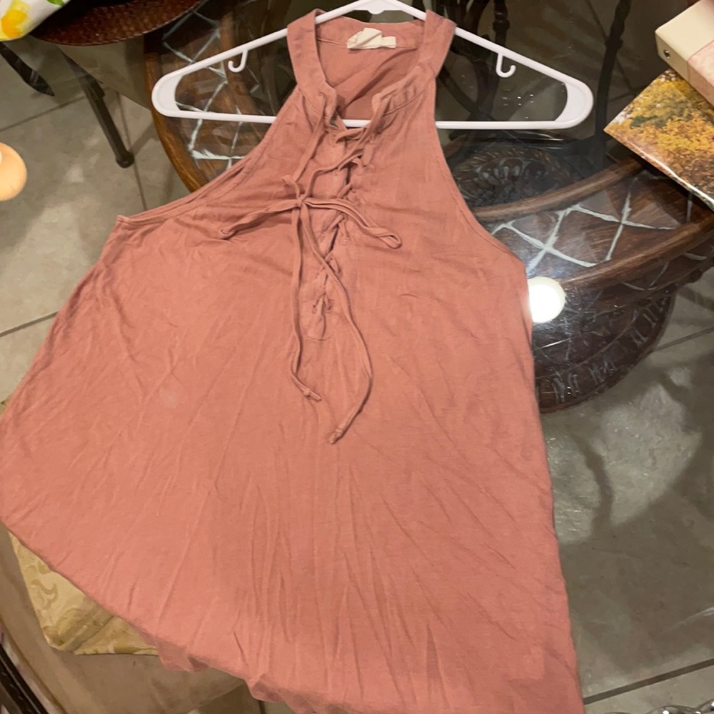 Sleeveless blush pink top